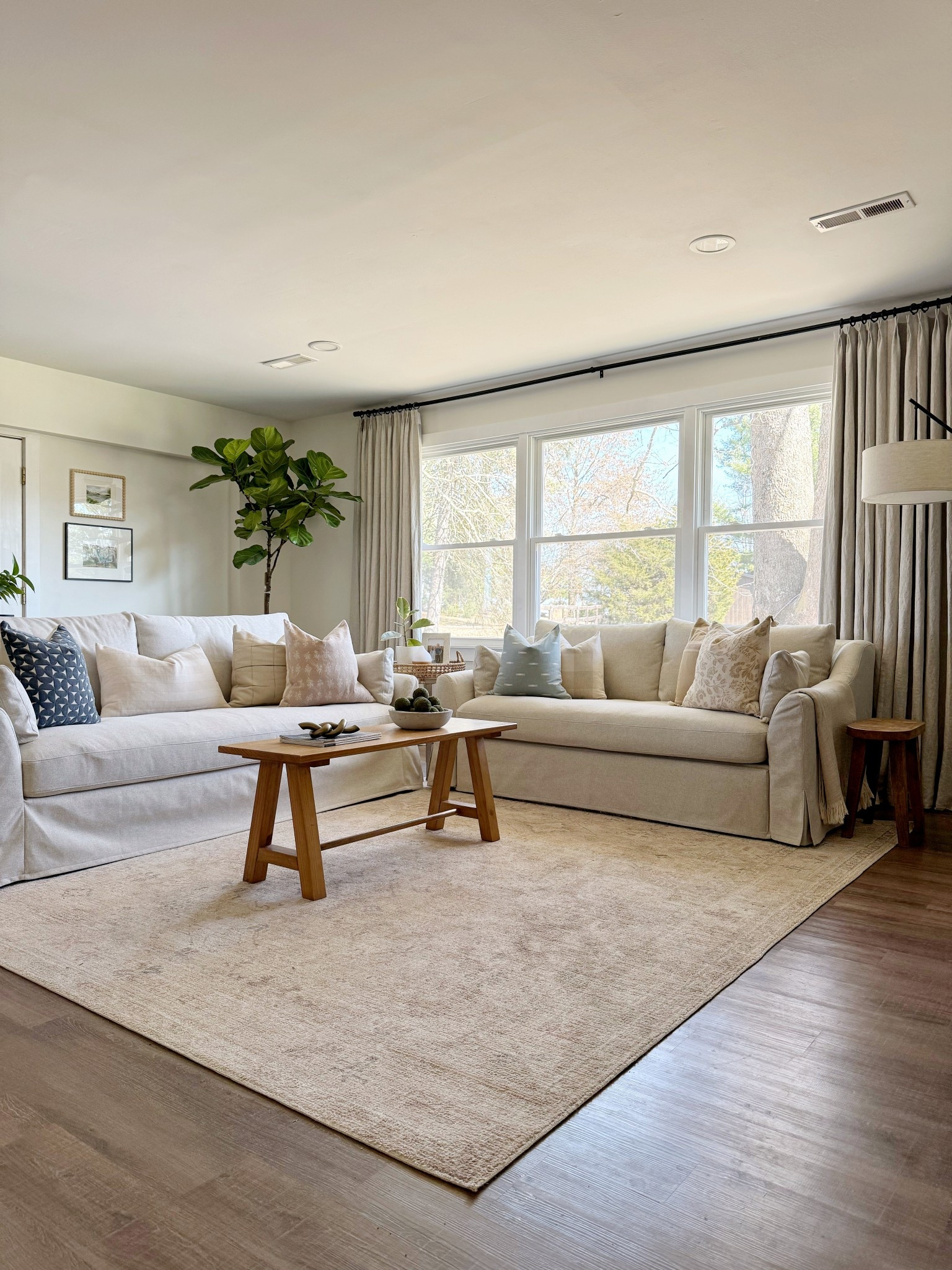 Cozy living room with a pottery barn dupe rug! 

#LTKHome
