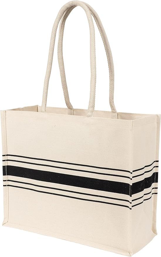 KAF Home Coated Canvas Market Tote Bag With Durable Handle, Reinforced Bottom and Coated Liner | Amazon (US)