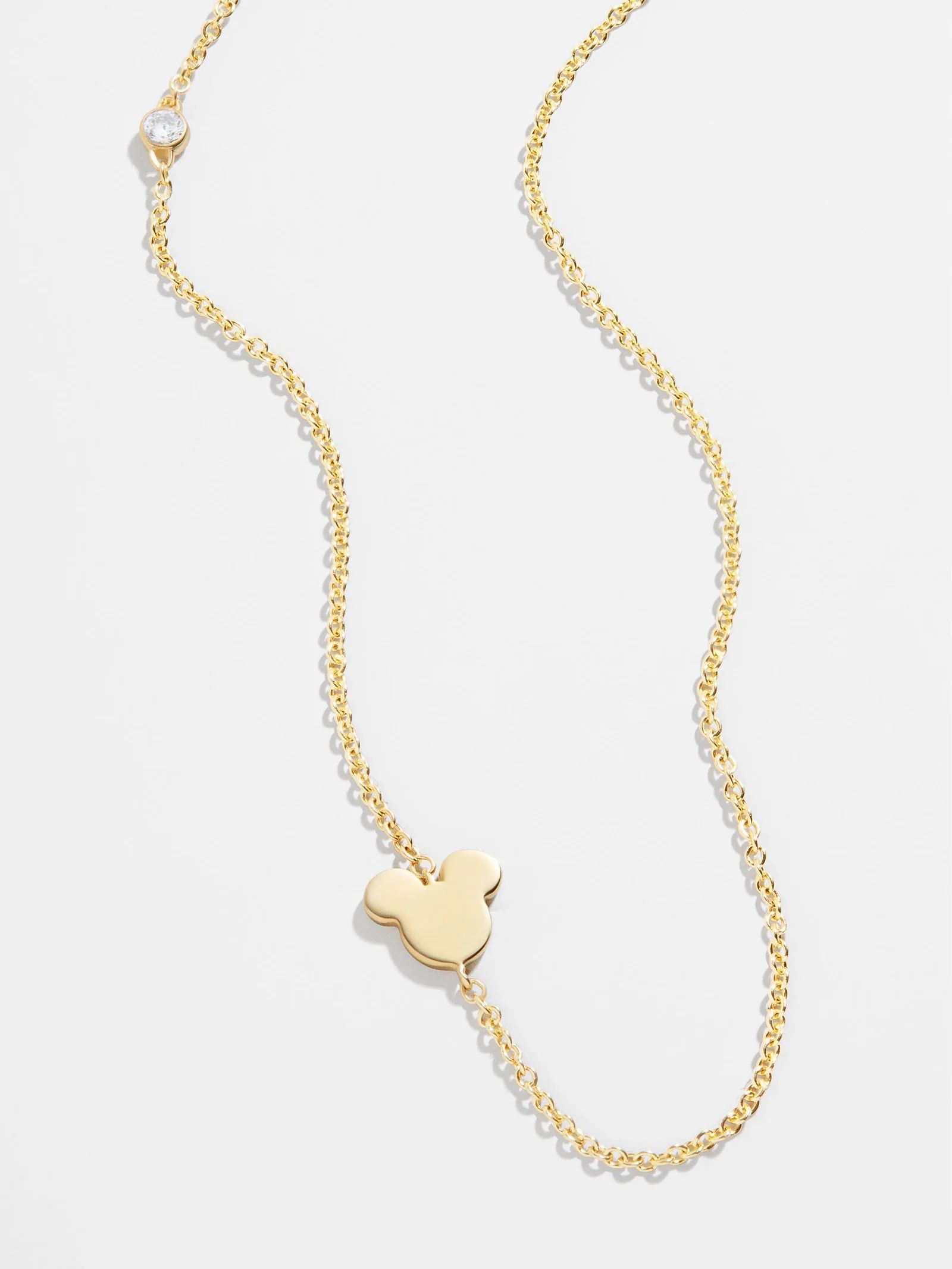 Mickey Mouse Disney 18K Gold & Cubic Zirconia Asymmetrical Necklace | BaubleBar (US)