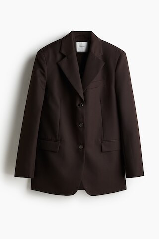 H & M - Blazer oversize en laine mélangée - Chocolat | H&M (FR, IT, ES, PT, BE)