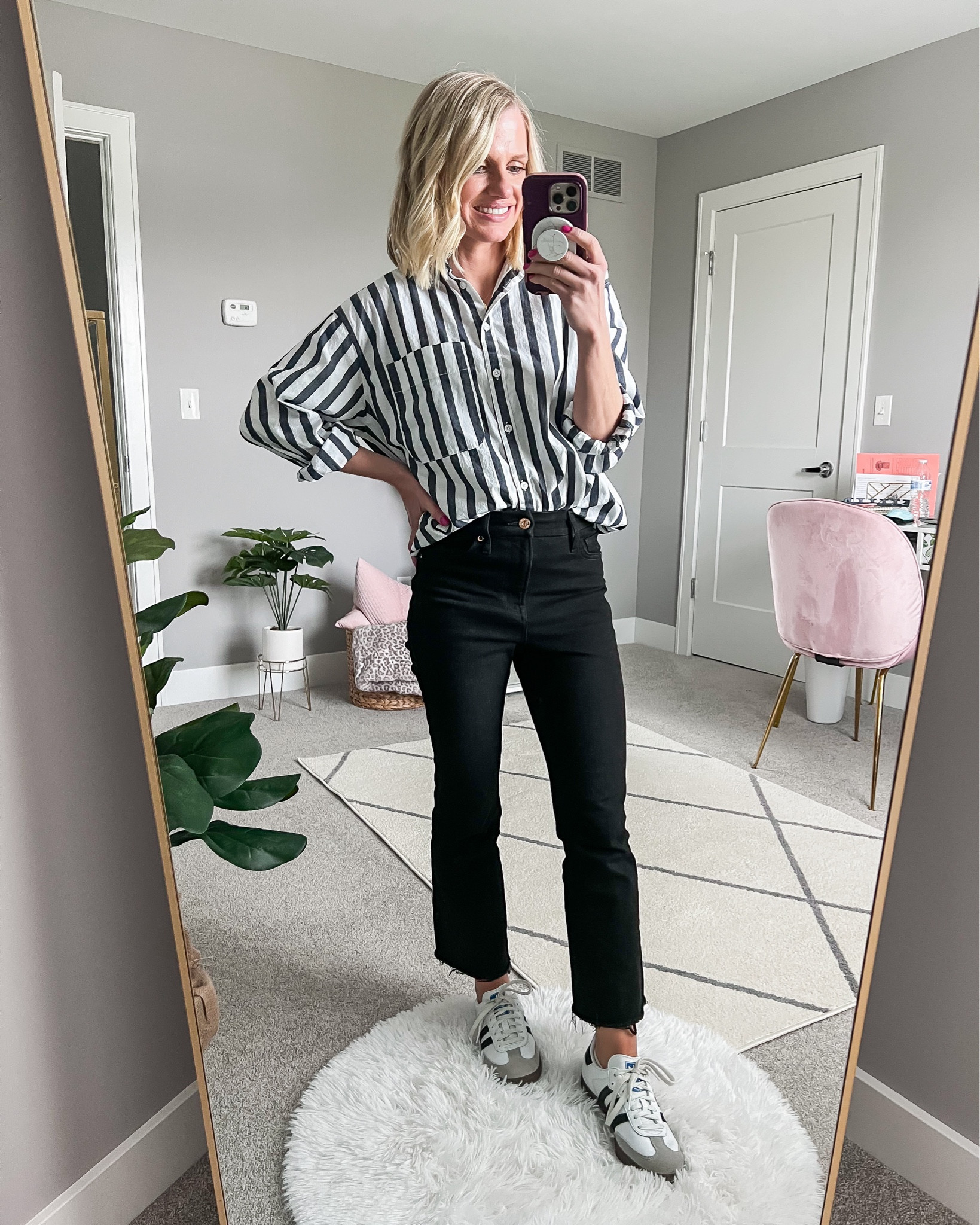 What I wore this week! 
Shirt- old, linked similar 
Pants- small/regular (altered the length)
Shoes- size down a half sizee

#LTKSeasonal #LTKfindsunder100 #LTKstyletip