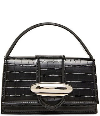 Steve Madden Mishell Mini Top Handle Croc Satchel Bag - Black Croco | Dillard's
