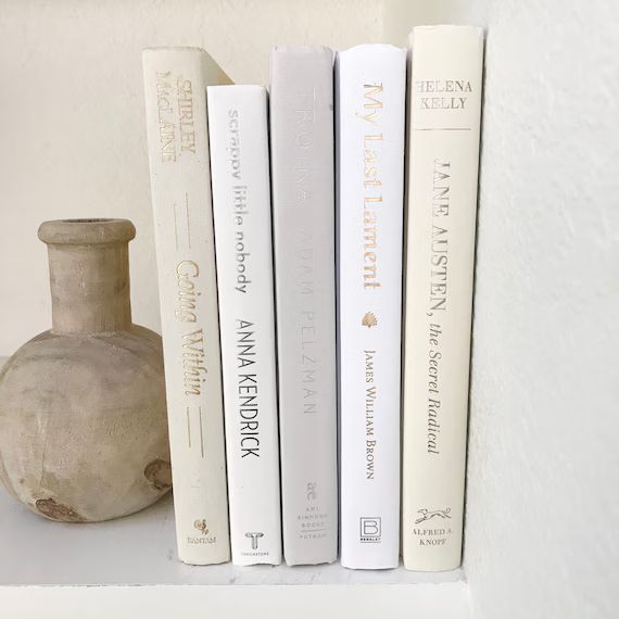 Set of decorative books, coffee table books, coffee table decor, shelf decor, neutral books, grey... | Etsy (US)