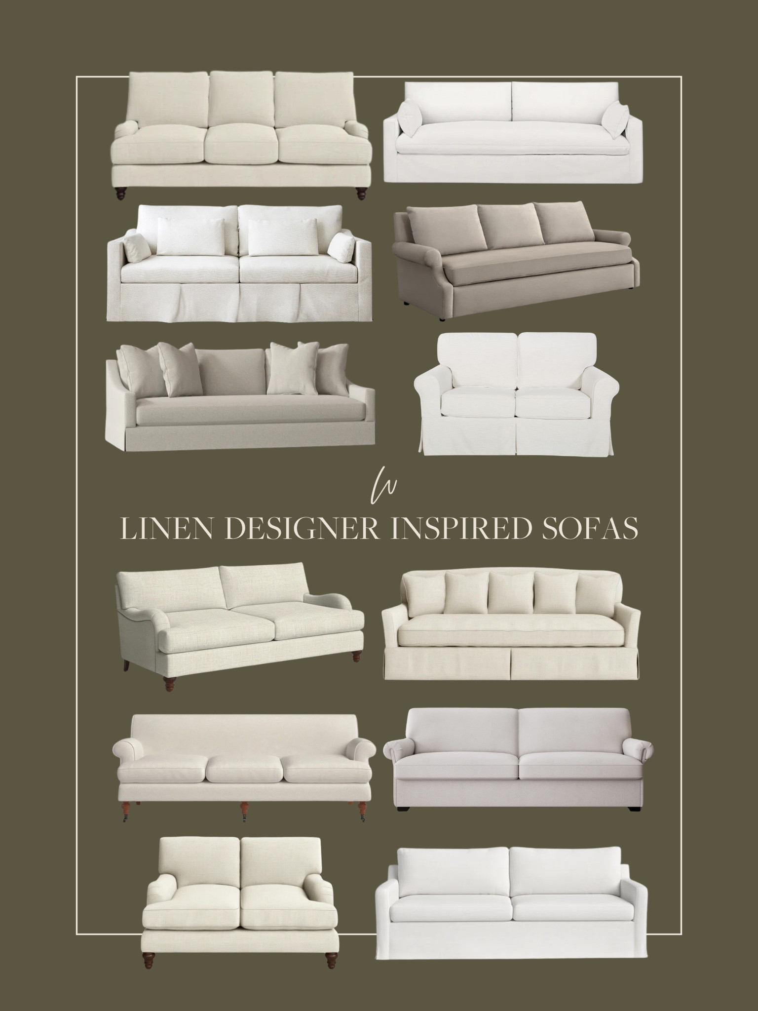 Linen is one of my favorite types of upholstery due to how classic and timeless it is! So many of my favorite sofas are English inspired and with that they can often be expensive. We recently purchased a new linen sofa for our home (third one down on the left) and it’s the most stunning linen sofa. It was right around $2600 and it’s beautiful quality. I’ve rounded up some of my other favorite linen designer inspired sofas starting as low as $300!! Slipcovers, rolled arms, bench seats, and more. 

#LTKStyleTip #LTKHome