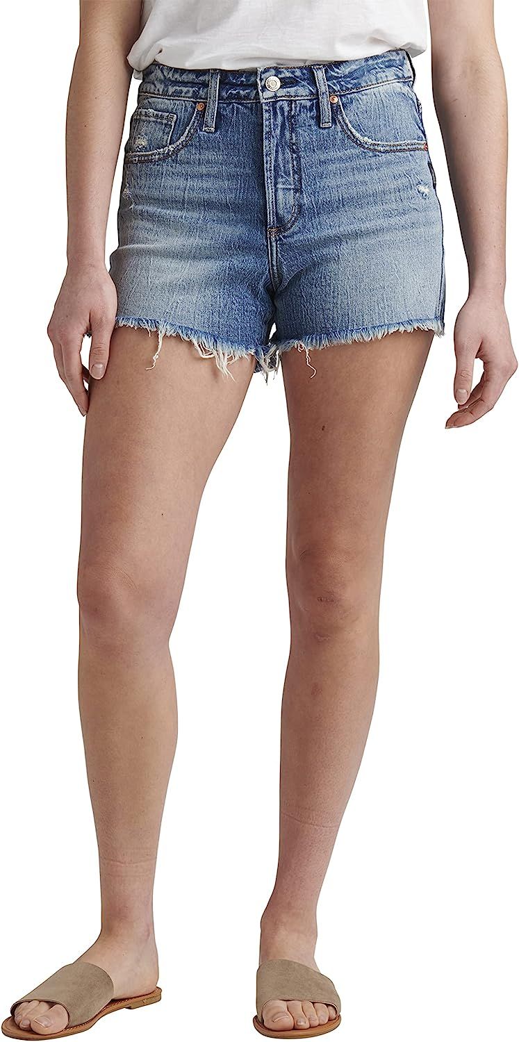 Silver Jeans Co. Women's Beau Mid Rise Short | Amazon (US)