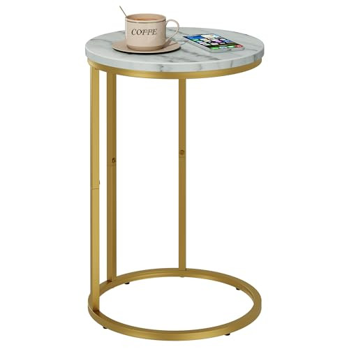 Function Home C Table End Table, Marble C Shaped Sofa Side Table, Couch Tables That Slide Under, ... | Amazon (US)