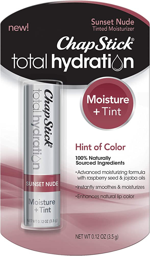 ChapStick Total Hydration Moisture + Tint Sunset Nude Tinted Lip Balm Tube, Tinted Moisturizer - ... | Amazon (US)
