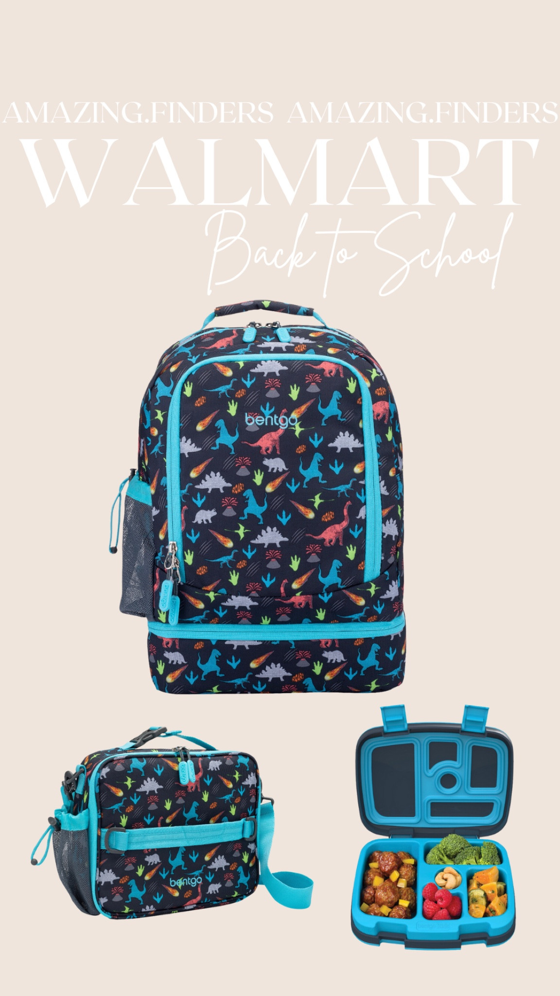 Bentgo Kids Prints 2-in-1 Backpack with Built-In Insulated Lunch Bag - Blue Dinosaur,
Bentgo Kids Prints Lunch Bag - Double Insulated, Durable, Water-Resistant Fabric with Interior and Exterior Zippered Pockets and External Bottle Holder- Ideal for Children 3+ (Dinosaur),
Bentgo Kids Leak-Proof, 5-Compartment Bento-Style Kids Lunch Box - Ideal Portion Sizes for Ages 3 to 7, BPA-Free, Dishwasher Safe, Food-Safe Materials (Blue)

#LTKBacktoSchool #LTKkids #LTKfamily