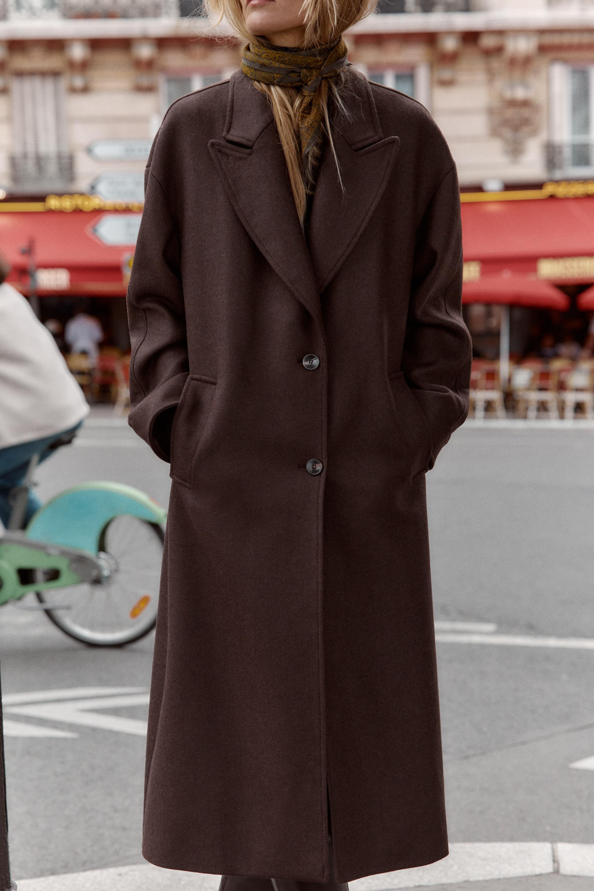 FAUX LEATHER COLLAR COAT | Zara US