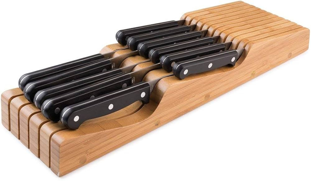 Bellemain 100% Pure Bamboo in Drawer Knife Block, Knife Organizer. Store Knives Safely with The B... | Amazon (US)