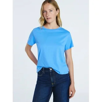 Free Assembly Women's and Women's Plus Cotton Cropped Boxy Tee with Short Sleeves, Sizes XS-4X | Walmart (US)
