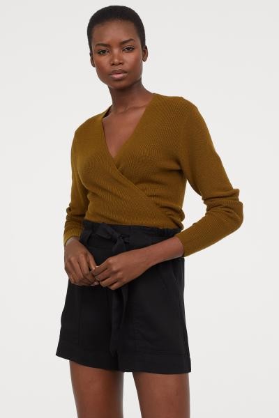 Paper-bag Shorts - Black - Ladies | H&M US | H&M (US + CA)