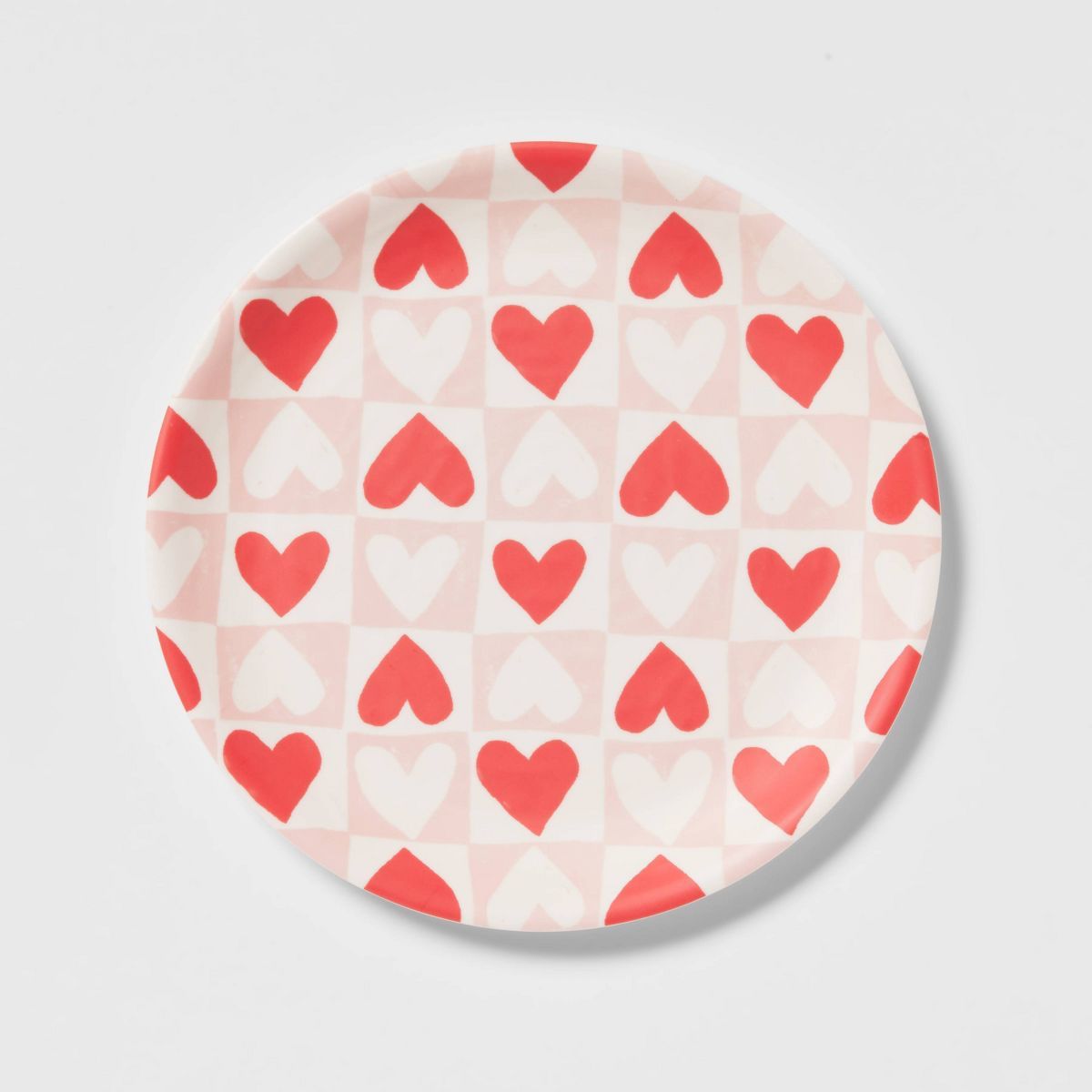 10" Valentine's Day Checkerboard Heart Dinner Plate - Threshold™ | Target