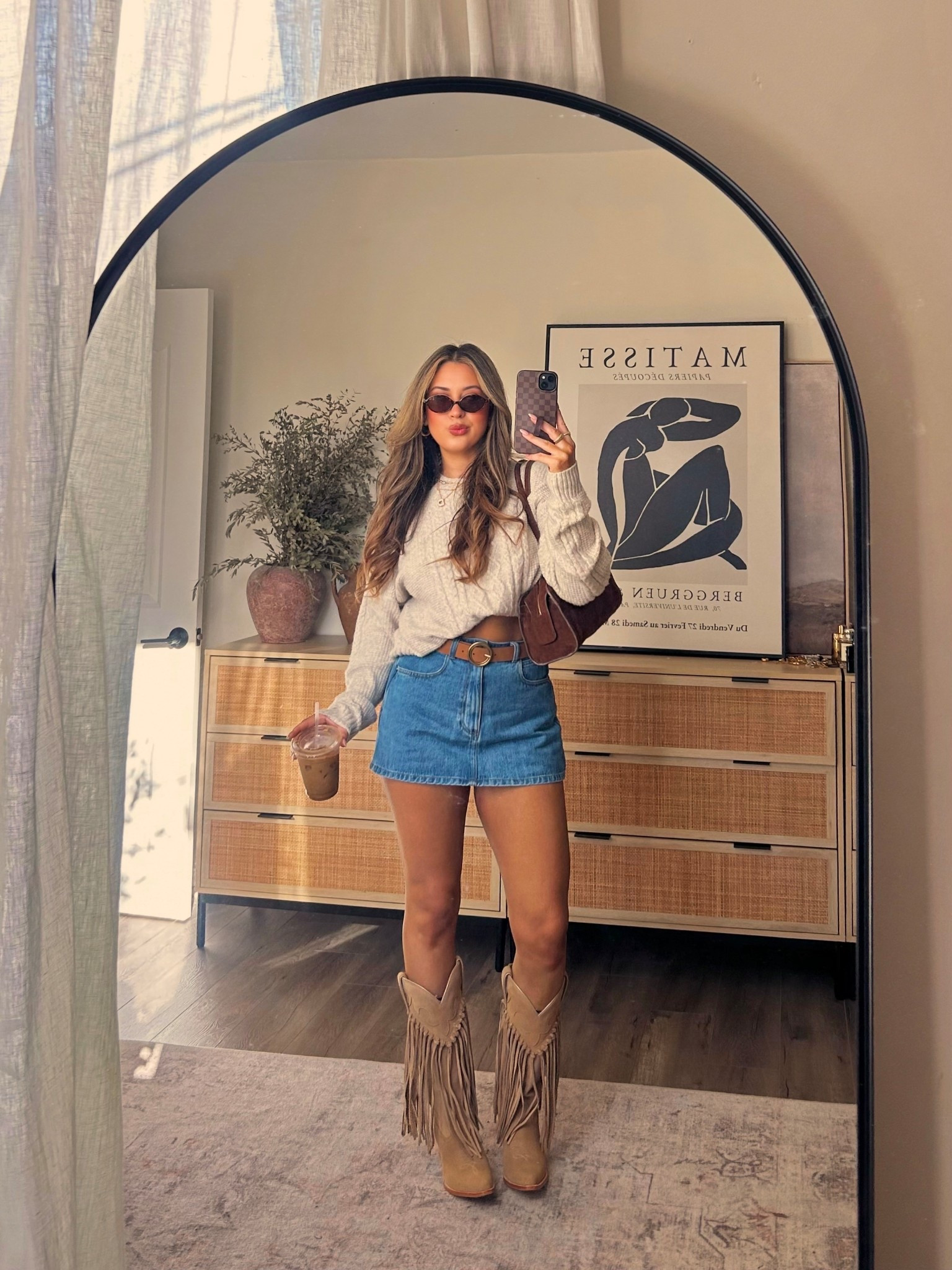 Denim skirt ootd 

#LTKootd