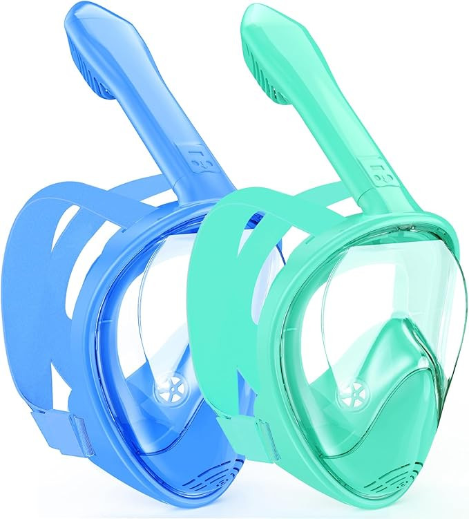 Kids Snorkel Mask Full Face, Snorkeling Gear for Kids 2-14 with Camera Mount, 180 Degree Panorami... | Amazon (US)