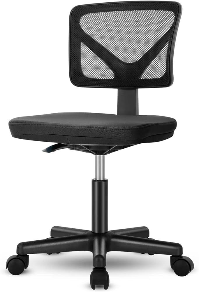 Sweetcrispy Desk Chair, Armless Office Chair, Computer Home Office Low-Back Mesh Task Swivel Roll... | Amazon (US)