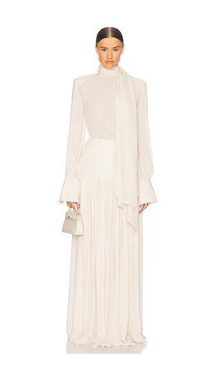 Diaphanous Scarf Blouse in Vanilla | Revolve Clothing (Global)