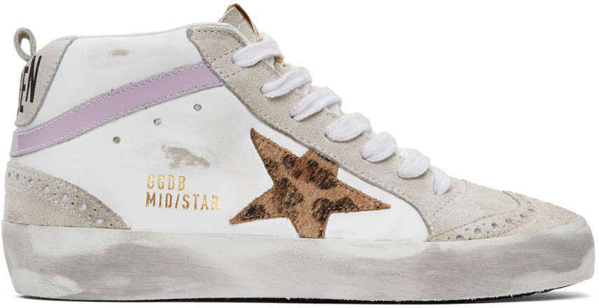 SSENSE Exclusive White & Grey Mid Star Sneakers | SSENSE