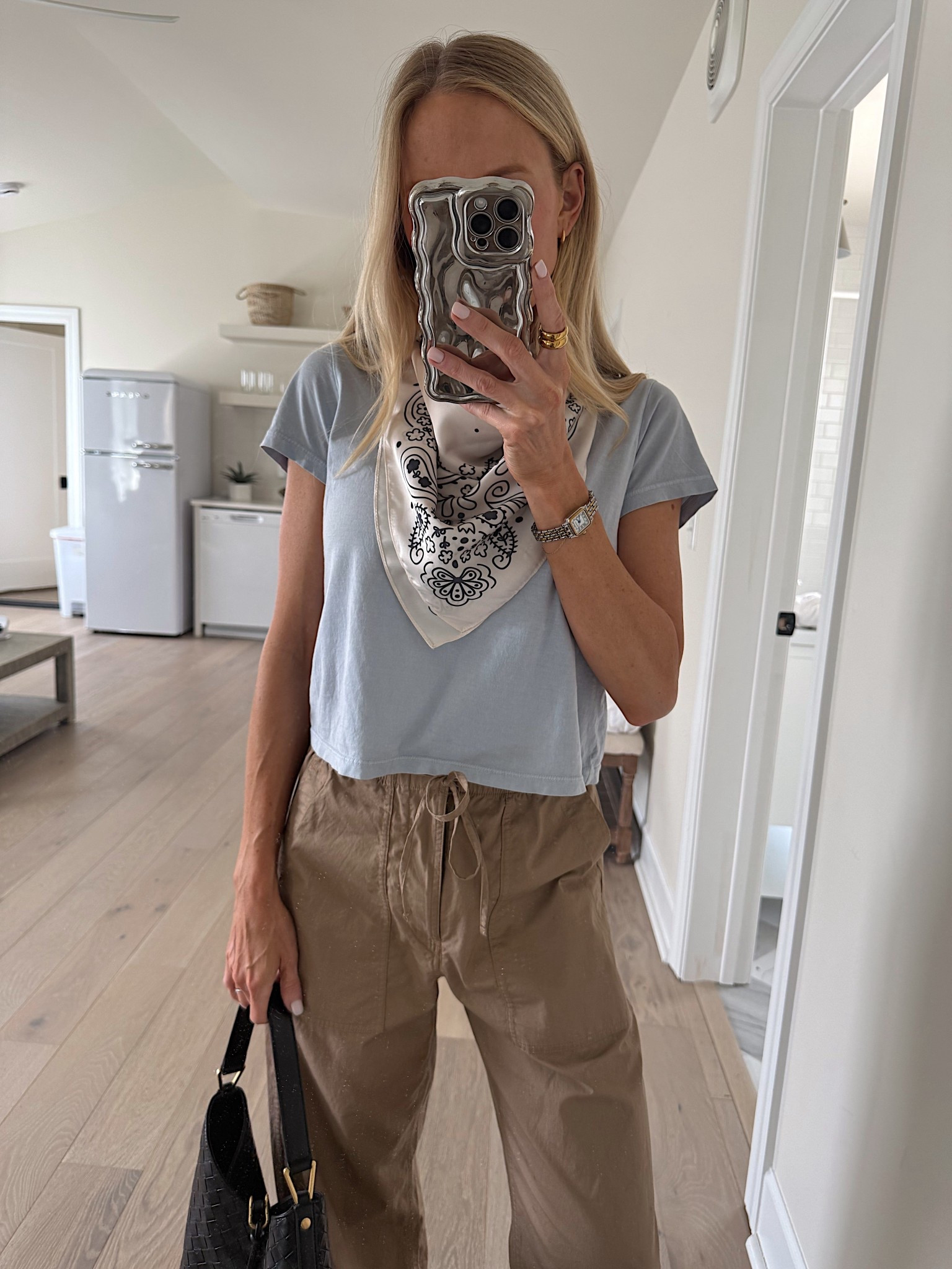 Poplin tan pants - XS
Baby blue tee - small

Loveee this handbag!  

Spring outfits 2026 

#LTKootd #LTKmomlife