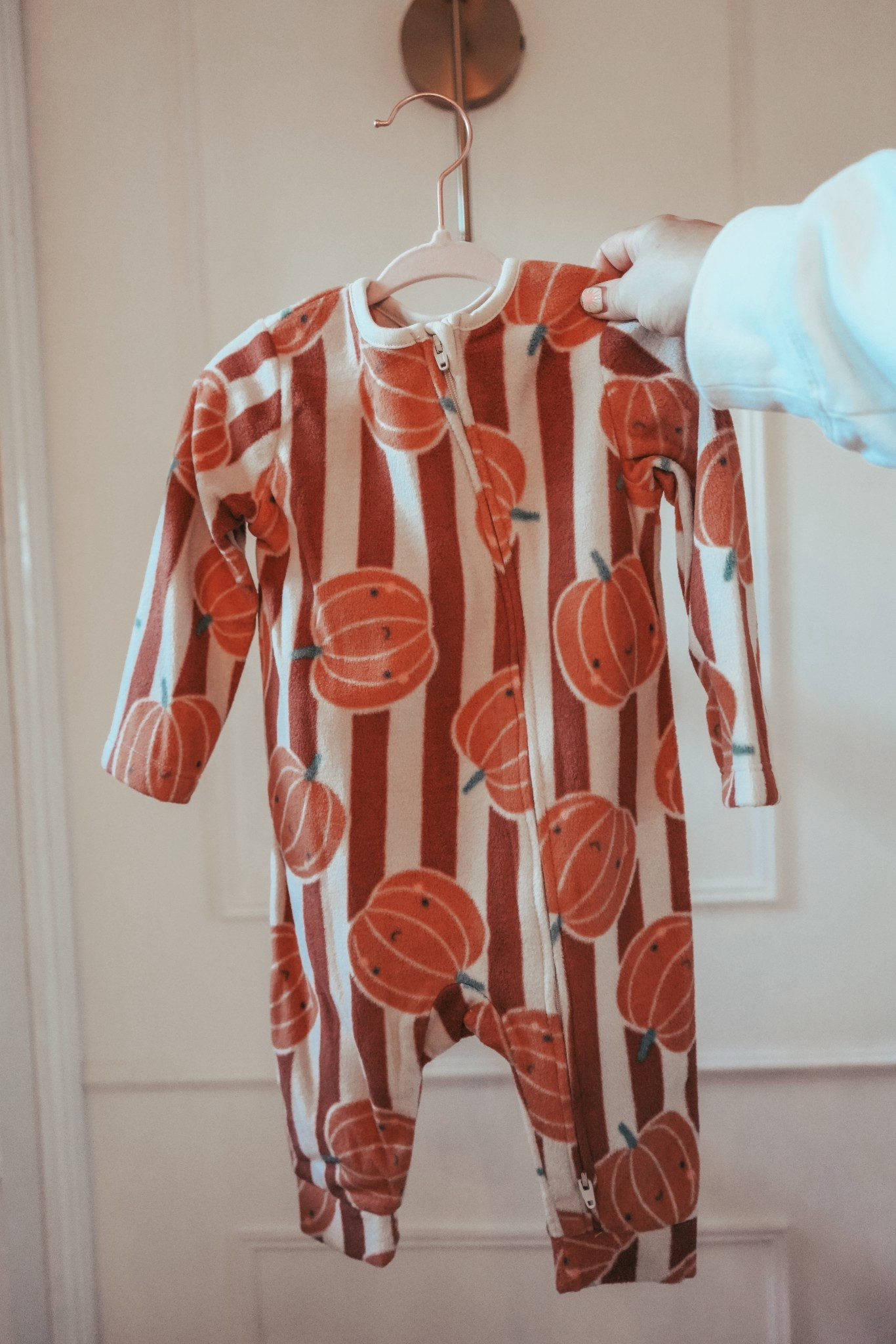 Pumpkin fleece sleepsuit 

#LTKbaby #LTKkids #LTKautumn