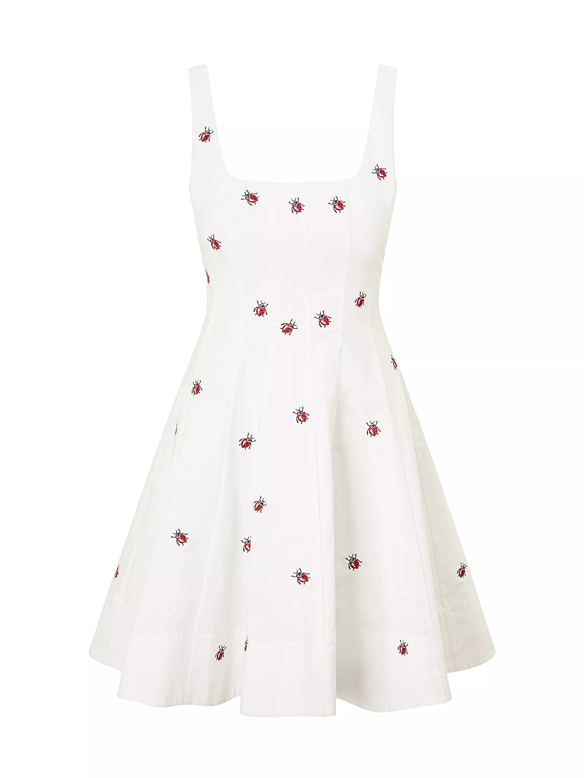 StaudWells Ladybug Stretch-Cotton Fit-And-Flare Minidress | Saks Fifth Avenue