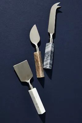 Geo Marble Cheese Knives, Set of 3 | Anthropologie (US)