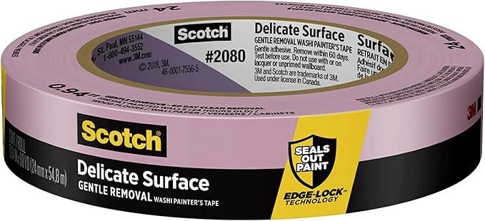 Scotch 2080EL-24E ScotchBlue Delicate Surfaces Painters Tape, 0.94" Width x 60 yd, Purple | Amazon (US)