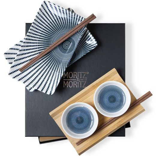 Moritz & Moritz Tafelservice »Sushi Set Blaue Sonne« (10-tlg), Porzellan, Geschirrset für 2 Pe... | OTTO (DE)