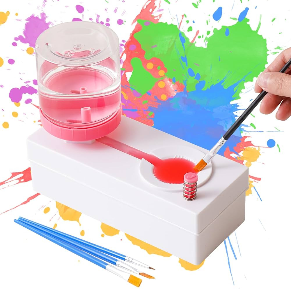 Brush Rinser Paint Brush Cleaner Tool with Drain Dispenser Water Recycling Rinse Automatic Art Su... | Amazon (US)