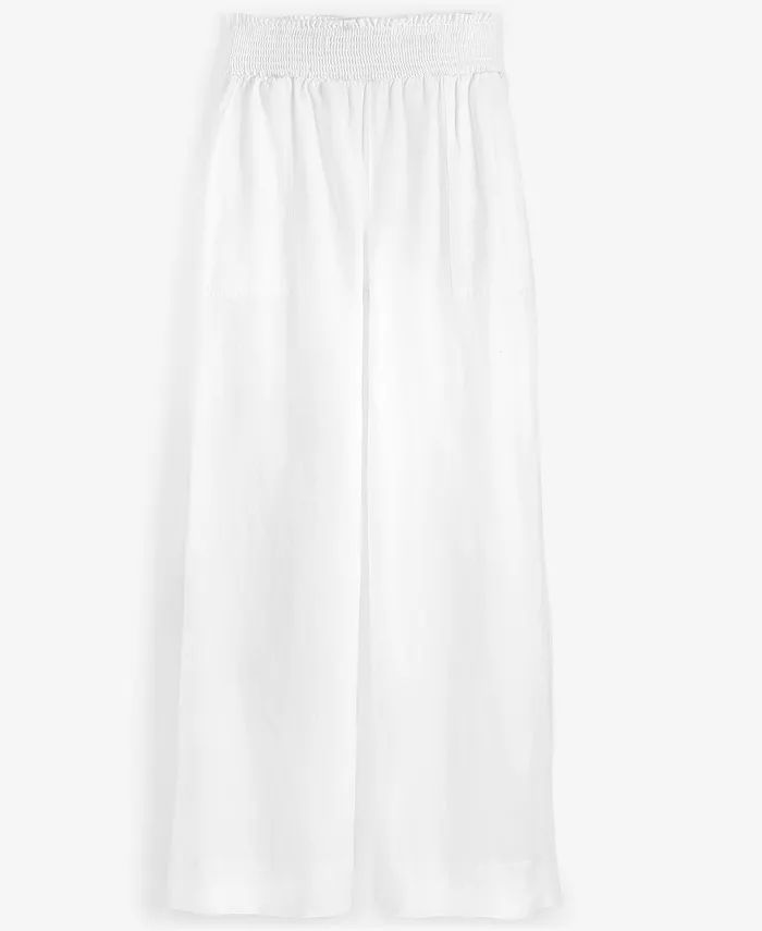Women's Linen-Blend High-Rise Wide-Leg Pants, Created for Macy's | Macy's