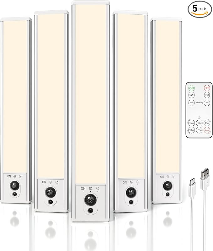 EZVALO 5 Pack Under Cabinet Lighting, Rechargeable Motion Sensor Light, LED Closet Lights Wireles... | Amazon (US)