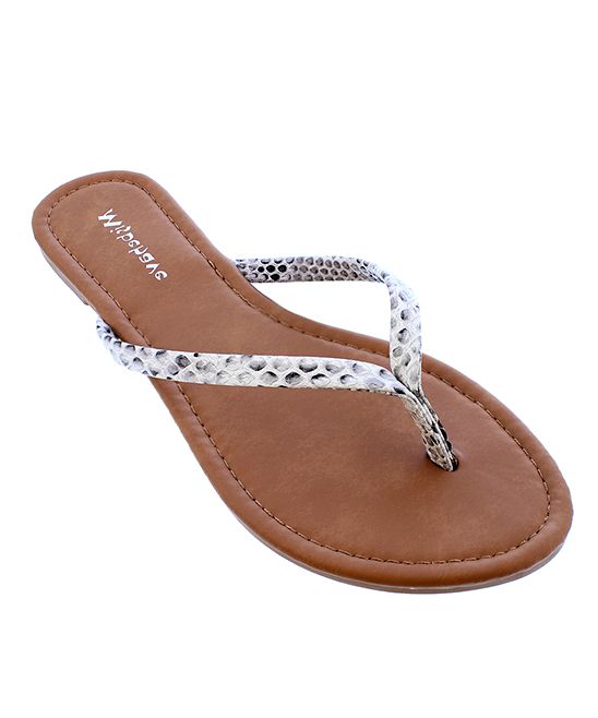 Liliana Footwear Women's Sandals SNAKE - White Snake-Embossed Lucia Sandal - Women | Zulily