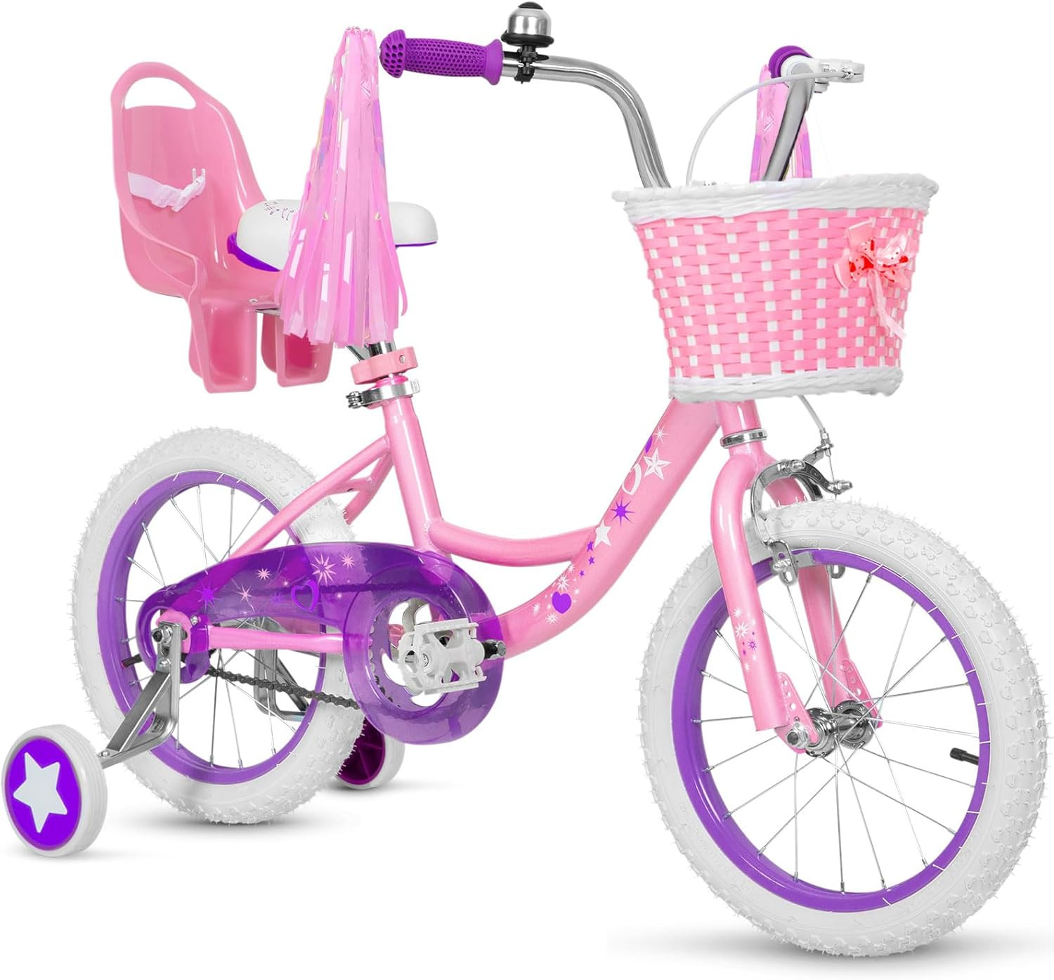 WEIZE Girls Bike for 3-12 Years Old Kids, 14 16 20 Inch Kids Bike with Training Wheels, Streamers... | Amazon (US)