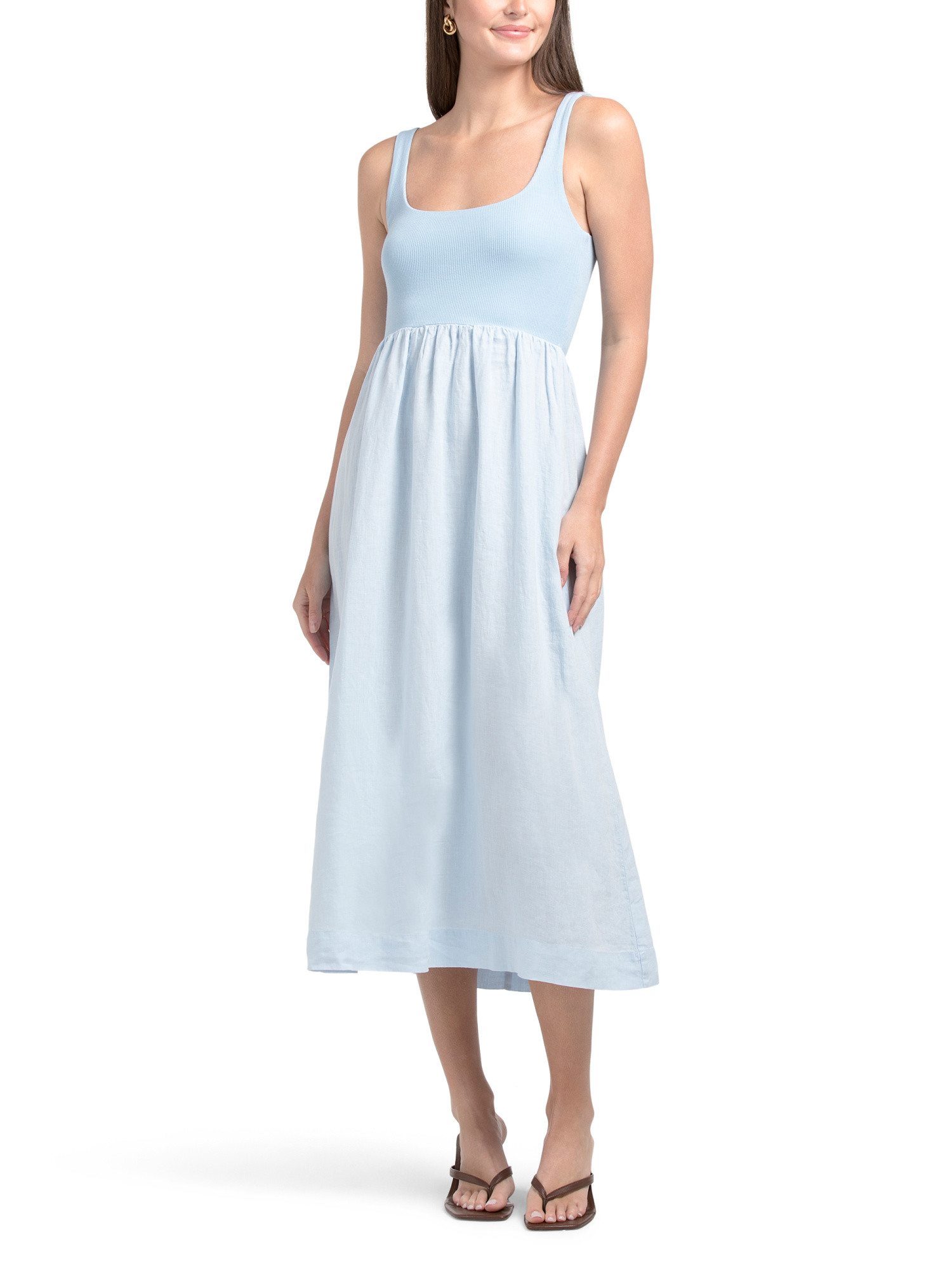 Linen Blend Sleeveless Knit Dress | TJ Maxx