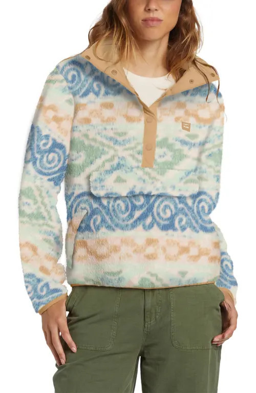 Billabong Switchback Textured Fleece Pullover in Blue Haze at Nordstrom, Size Large | Nordstrom