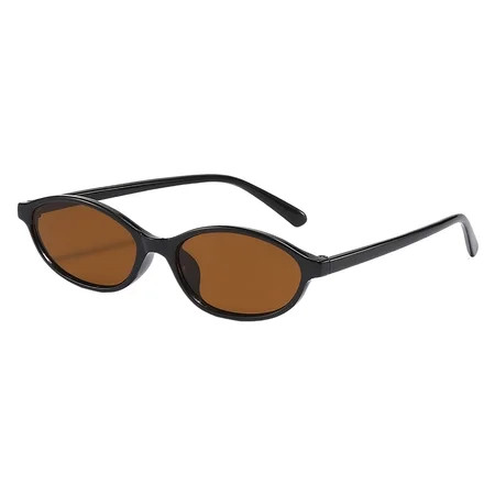 Y2K Retro Oval Sunglasses – Narrow Cat Eye Sun Glasses for Women – 90s Vintage Lightweight UV Protection Sunnies – Trendy Fashion Accessory | Walmart (US)