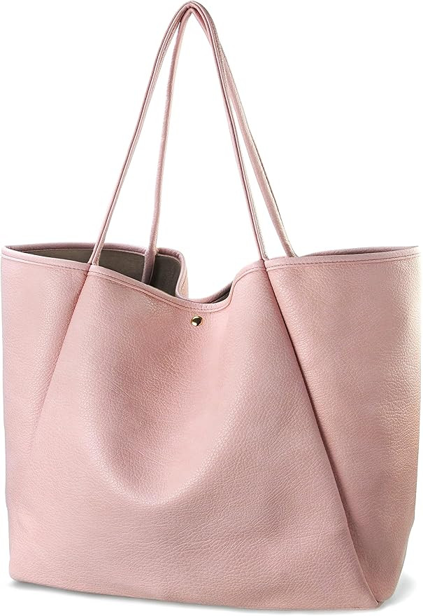HOXIS Oversize Pu Leather Tote Women Weekender Bag Shopper Handbag Travel Purse | Amazon (US)