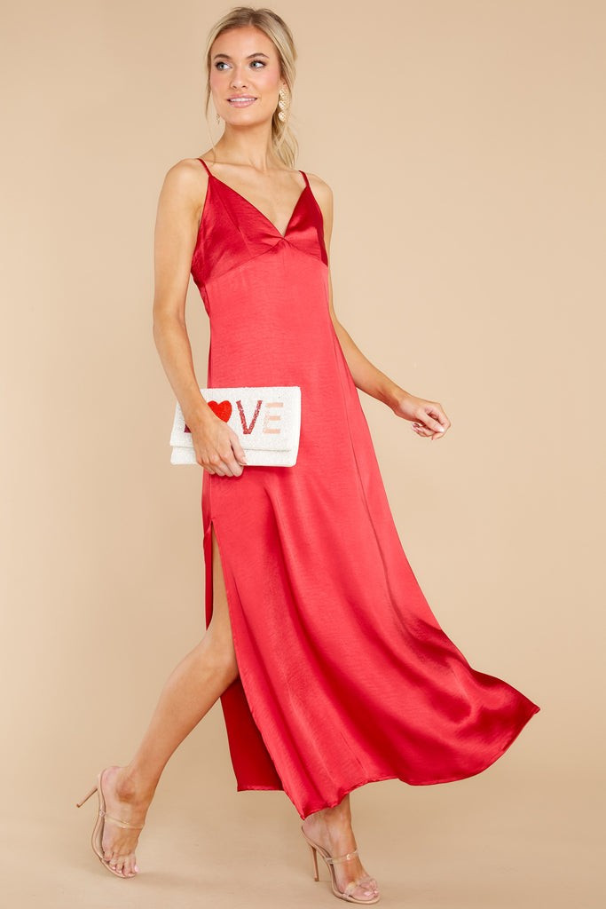 Flirty Gaze Red Midi Dress | Red Dress 