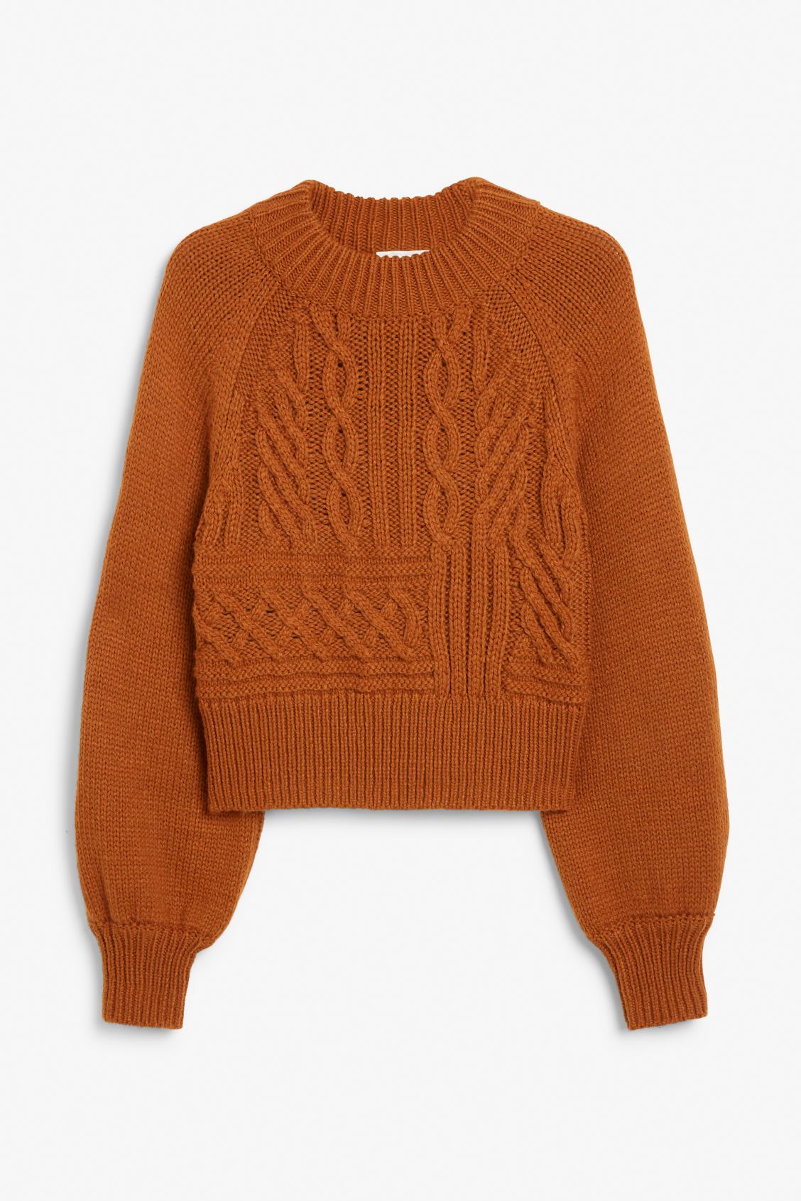 Balloon sleeve knit sweater - Orange | Monki