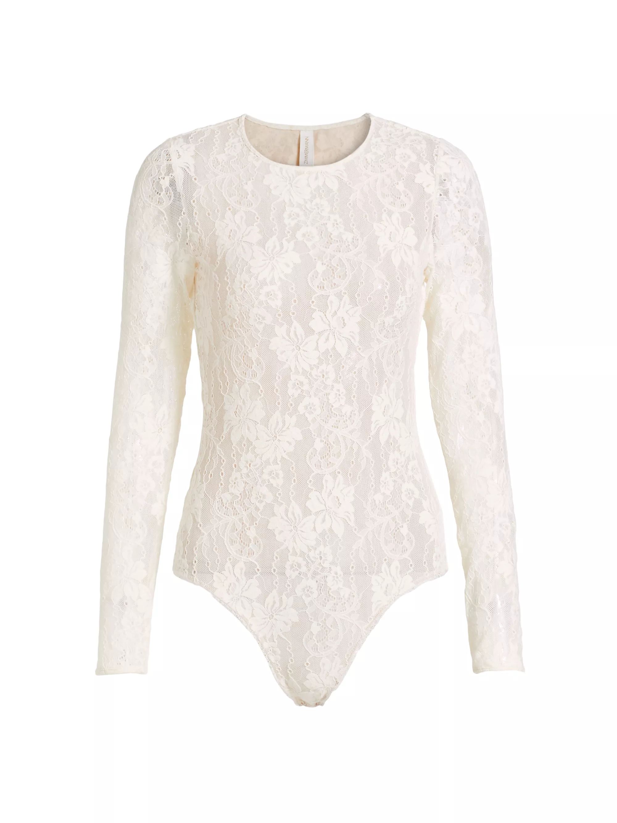Shop Zimmermann Lace Long-Sleeve Bodysuit | Saks Fifth Avenue | Saks Fifth Avenue
