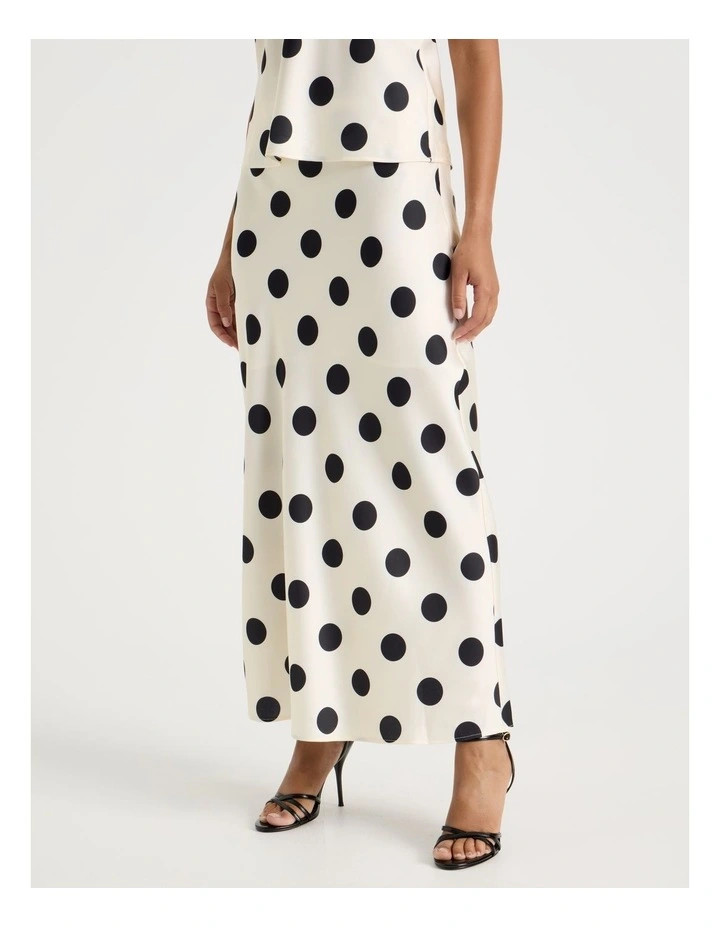 Satin Maxi Slip Skirt in Ivory | Myer