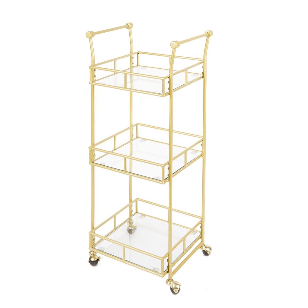 Collier 3 Tier Square Bar Cart Gold - Silverwood | Target