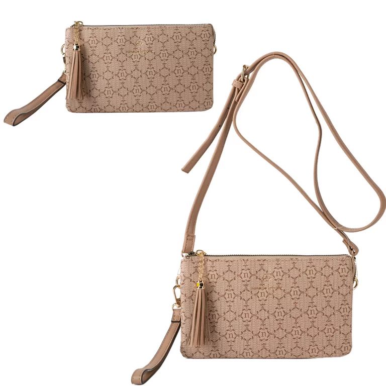 Nanette Lepore Women Crossbody Purse Faux Leather Handbag with Removable Strap Almond | Walmart (US)