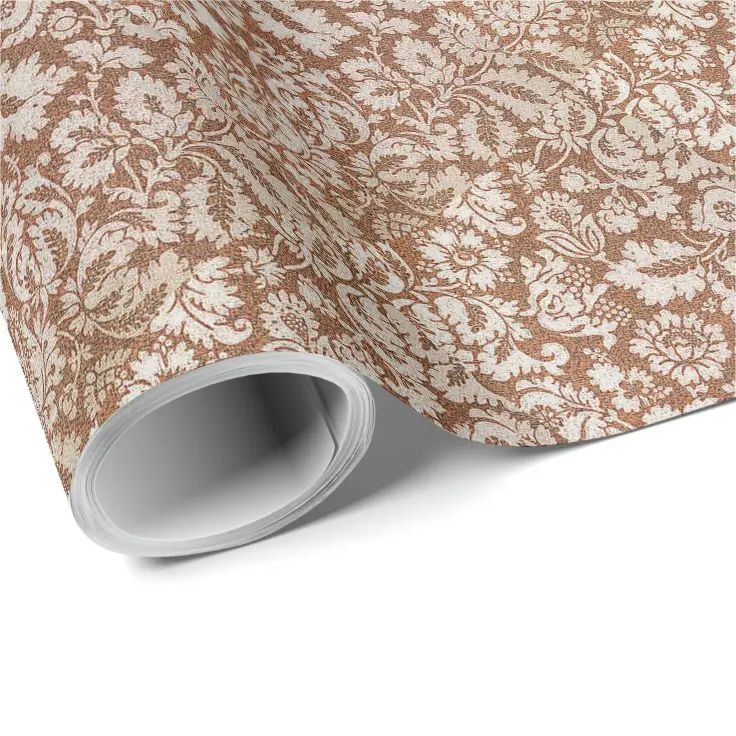 Vintage William Morris Venetian Floral Brown White Wrapping Paper | Zazzle | Zazzle