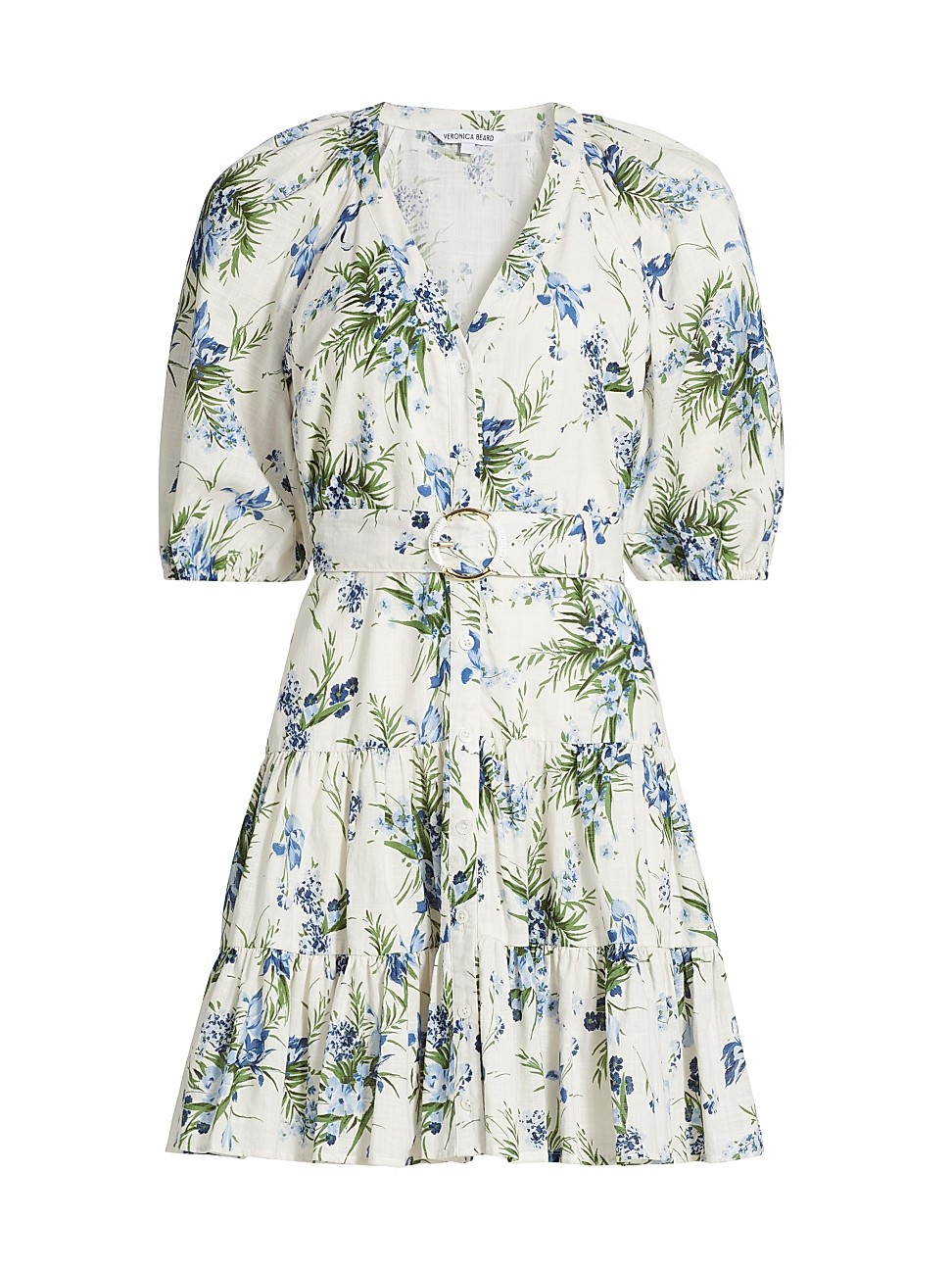 Women's Dewey Floral Cotton Belted Minidress - Off White Multi - Size 00 | Saks Fifth Avenue