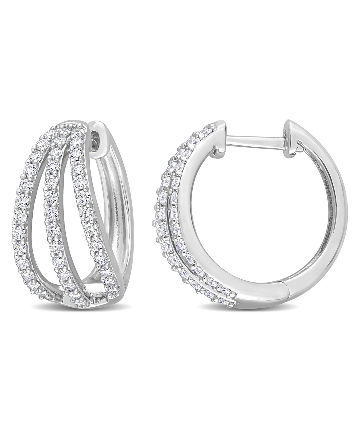 Macy's Moissanite Hoop Earrings 4/5 ct. t.w in Sterling Silver - Moissanite | Macy's