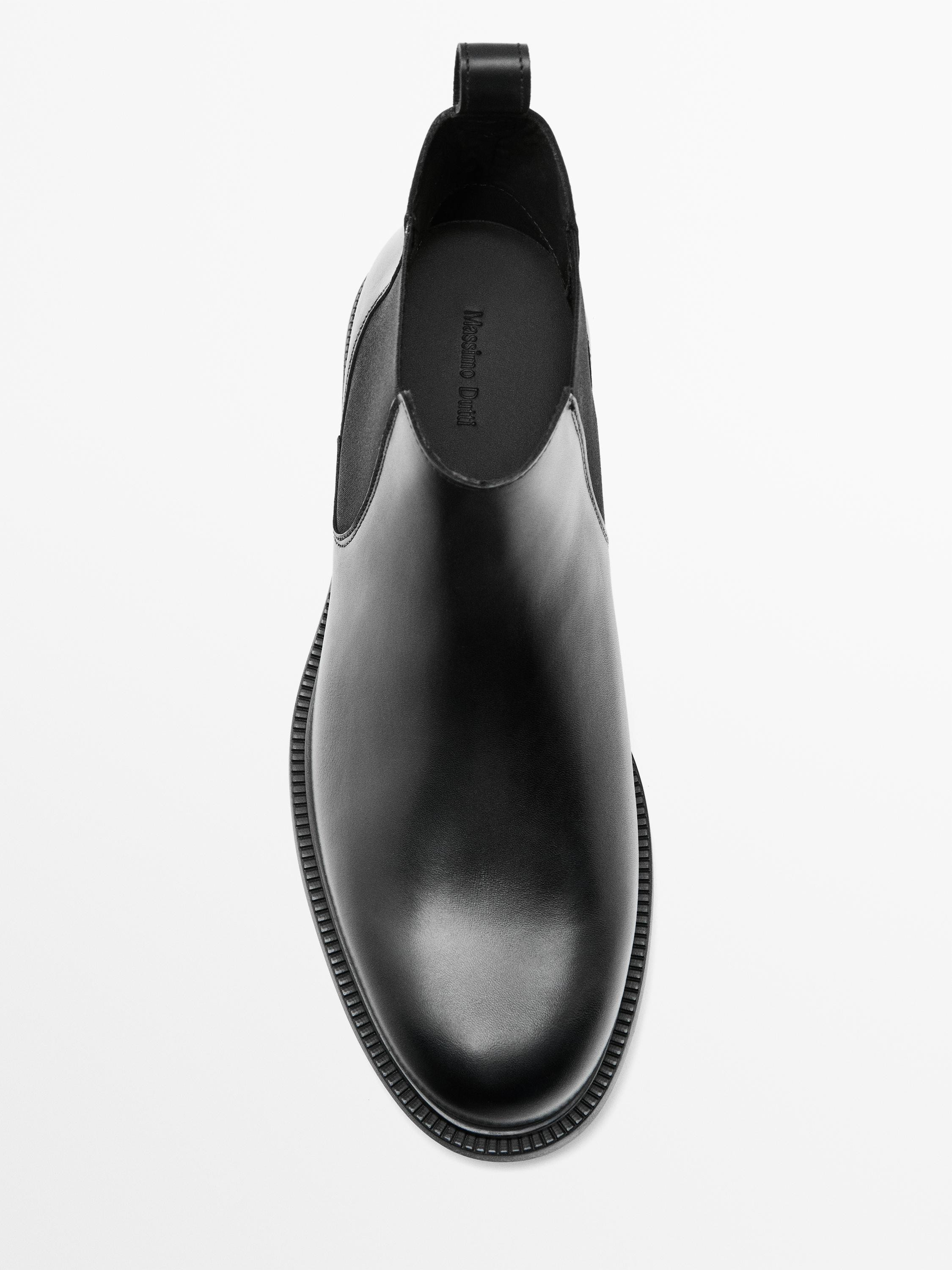 Nappa ankle boots with elastic gores | Massimo Dutti US