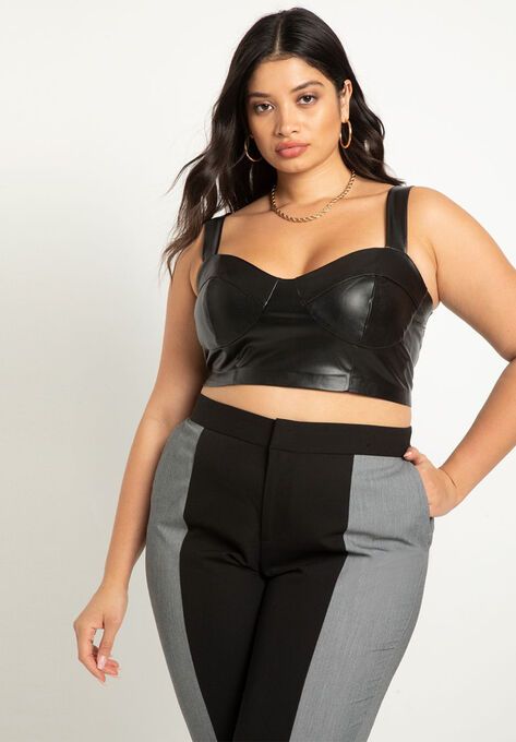 Faux Leather Bustier | Eloquii