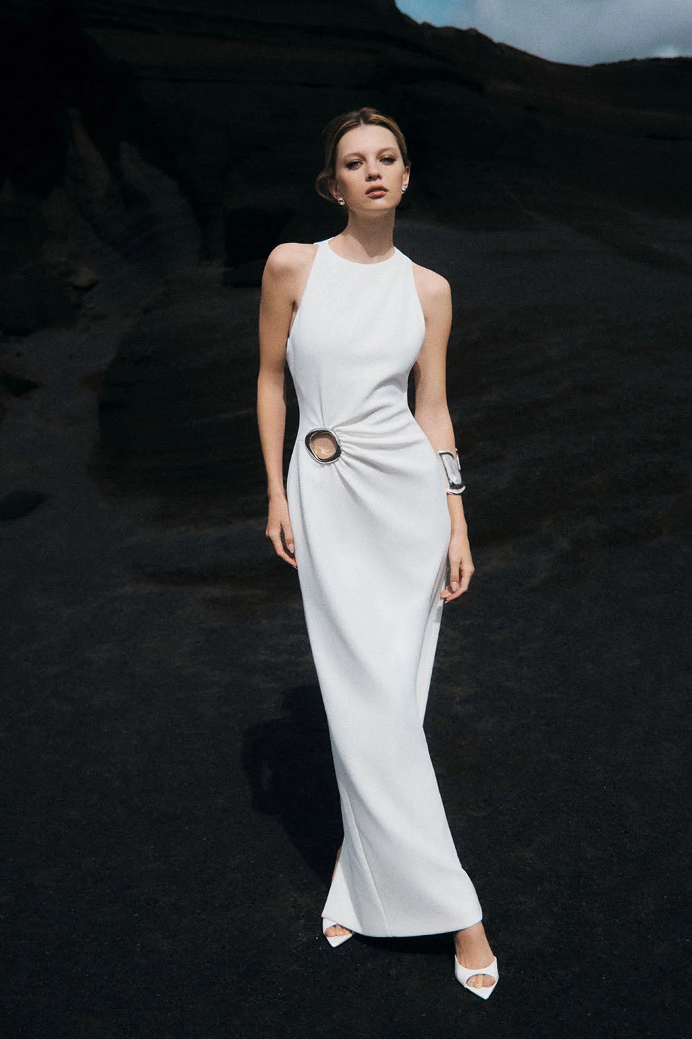 Maylin Hardware Maxi Dress - Ivory | MESHKI US
