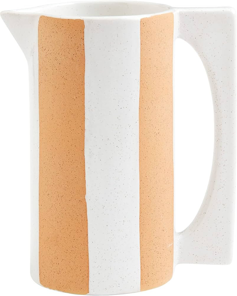 Mud Pie Stripe Terracotta Pitcher, 50 oz | Amazon (US)
